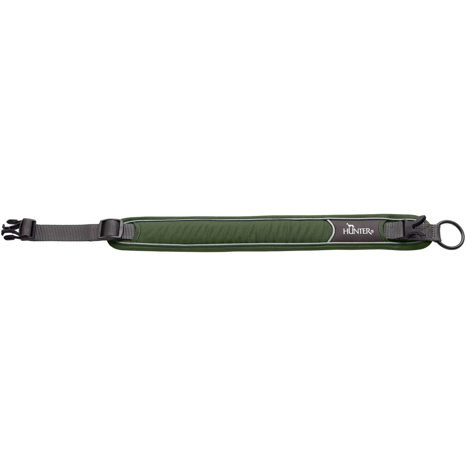 Hunter Halsbånd Divo M Grøn/Grå - justerbart hundehalsbånd (35-45 cm, B 4,5 cm)
